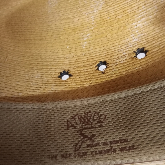 ATWOOD Straw Hat,Long Oval Style Kaycee , Natural Size 7 - Picture 10 of 13